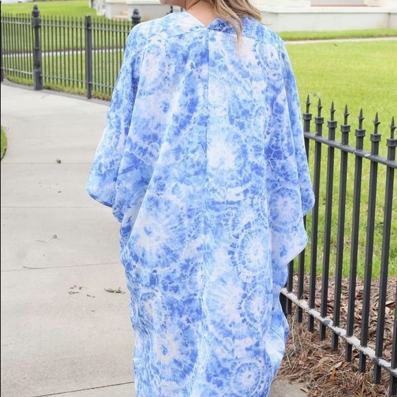 Watercolor Tie-Dye Kimono - Picture 2 of 3